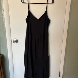 H&M Black Maxi Dress with Spaghetti Straps
